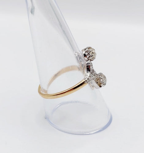 59 Bague toi et moi en or rose, platine et diamants 58 Facettes A07741