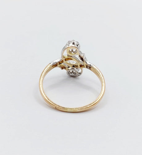 59 Bague toi et moi en or rose, platine et diamants 58 Facettes A07741