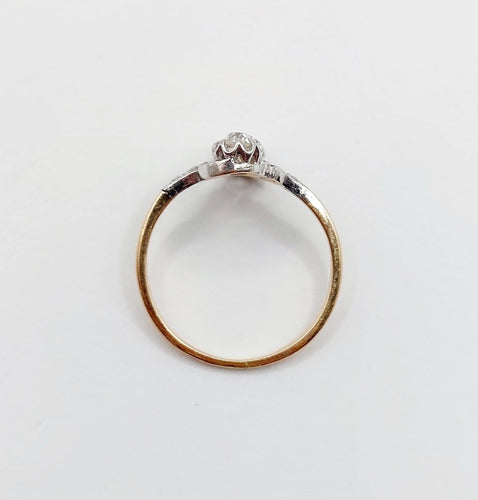 59 Bague toi et moi en or rose, platine et diamants 58 Facettes A07741