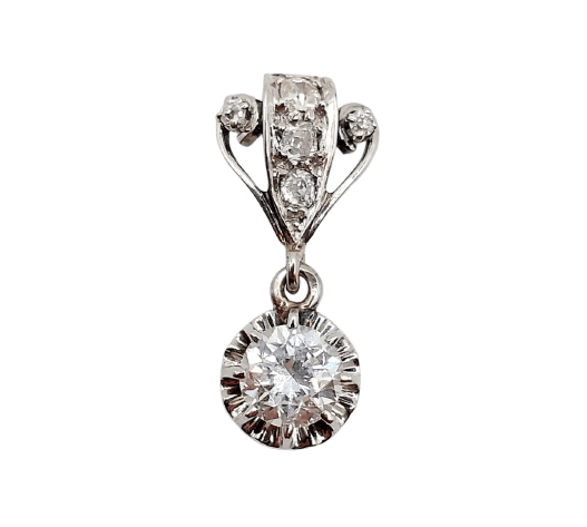 Art déco - Pendentif en or blanc, platine et diamants 58 Facettes A07743