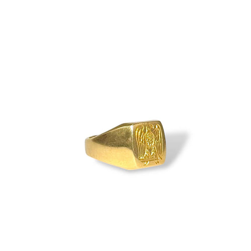 Bague 57 Chevalière aigle en or jaune 58 Facettes REF2528-295