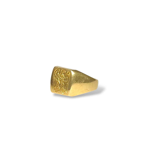 Bague 57 Chevalière aigle en or jaune 58 Facettes REF2528-295
