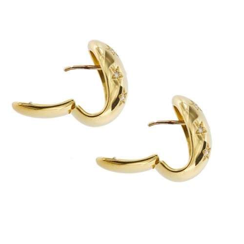 Boucles d'oreilles Boucles d’oreilles étoiles et diamants en or jaune 18 ct 58 Facettes 28569