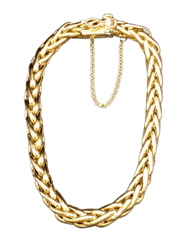Bracelet maille épi en or jaune 58 Facettes 21875