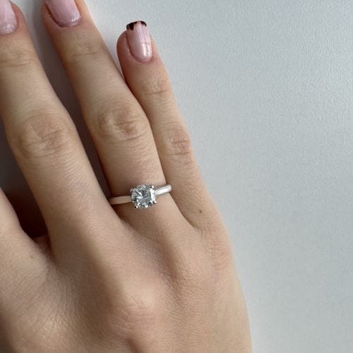 Bague 52 Bague solitaire - Diamant 0,98 ct en or blanc 18 ct 58 Facettes 34732