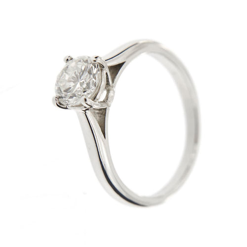 Bague 52 Bague solitaire - Diamant 0,98 ct en or blanc 18 ct 58 Facettes 34732