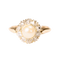 53 Bague marguerite en or rose, perle de culture et diamants 58 Facettes LMB-394