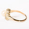 53 Bague marguerite en or rose, perle de culture et diamants 58 Facettes LMB-394