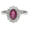 54 Bague en or blanc avec rubis et diamants 58 Facettes G4026