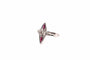 Bague 55.5 Bague marquise en or et argent avec diamants et rubis 58 Facettes 24974