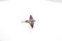 Bague 55.5 Bague marquise en or et argent avec diamants et rubis 58 Facettes 24974