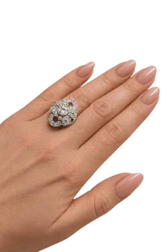 Bague 55 Bague Art déco en platine et diamants 58 Facettes 50510
