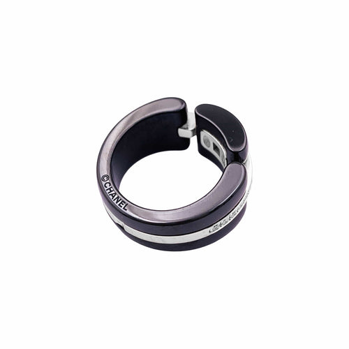 Bague 51 Chanel Ultra - Bague en or blanc, céramique noire et diamants 58 Facettes 35992