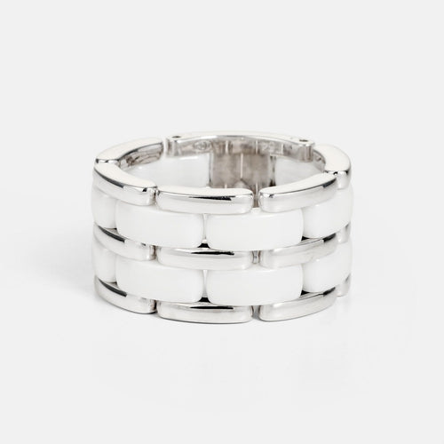Bague 54 CHANEL Ultra - Bague en or blanc et céramique blanche 58 Facettes 204