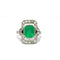 Bague 55 Art déco - Bague en platine avec émeraude et diamants 58 Facettes 50511
