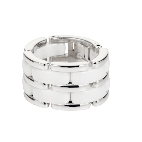 51 CHANEL Ultra - Bague en or blanc et céramique blanche 58 Facettes 166