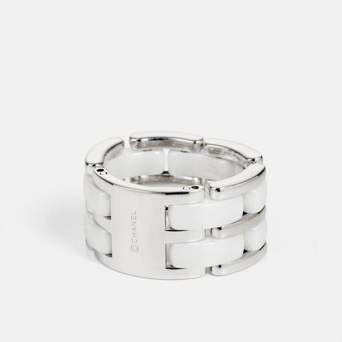 51 CHANEL Ultra - Bague en or blanc et céramique blanche 58 Facettes 166