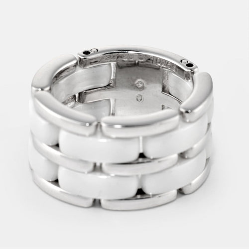51 CHANEL Ultra - Bague en or blanc et céramique blanche 58 Facettes 166