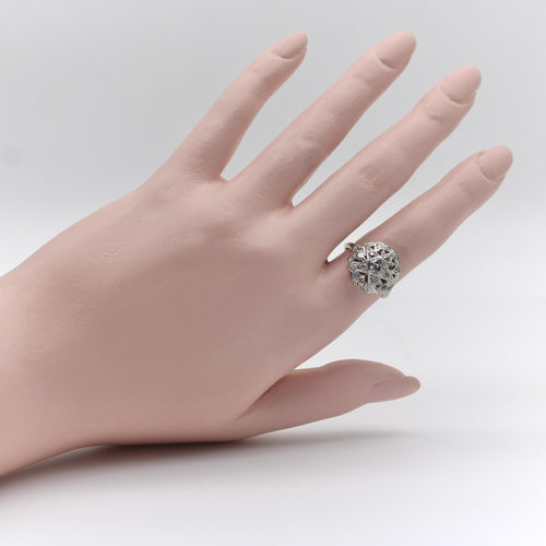 Bague 56 Art déco - Bague Order of the Eastern Star en or blanc et diamants 58 Facettes 11219