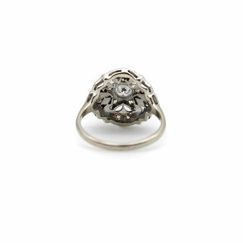 Bague 56 Art déco - Bague Order of the Eastern Star en or blanc et diamants 58 Facettes 11219