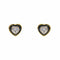 Boucles d'oreilles puces cœur en or jaune et blanc, diamants et onyx 58 Facettes 5912933CN
