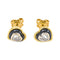 Boucles d'oreilles puces cœur en or jaune et blanc, diamants et onyx 58 Facettes 5912933CN