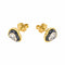 Boucles d'oreilles puces cœur en or jaune et blanc, diamants et onyx 58 Facettes 5912933CN