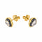 Boucles d'oreilles puces cœur en or jaune et blanc, diamants et onyx 58 Facettes 5912933CN