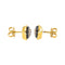 Boucles d'oreilles puces cœur en or jaune et blanc, diamants et onyx 58 Facettes 5912933CN