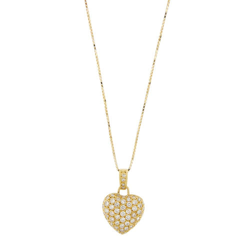 Collier Unoaerre - Collier maille vénitienne avec pendentif cœur en or jaune et diamants 58 Facettes 32739