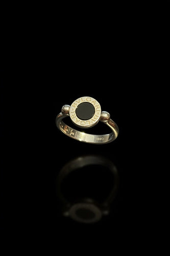 Bague 59 Bvlgari Bvlgari - Bague Flip en or blanc, diamants et onyx 58 Facettes
