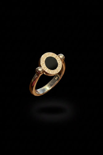 Bague 59 Bvlgari Bvlgari - Bague Flip en or blanc, diamants et onyx 58 Facettes