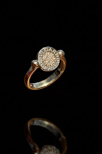 Bague 59 Bvlgari Bvlgari - Bague Flip en or blanc, diamants et onyx 58 Facettes