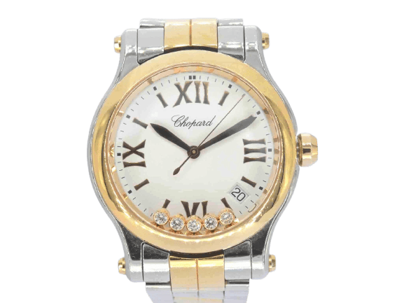 Chopard Happy Sport - Montre en or rose, acier et diamants