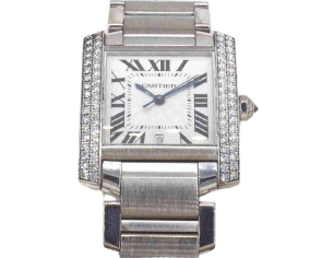 Cartier Tank Française - Montre en or blanc et diamants
