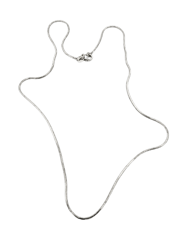 Collier - Chaîne maille serpent plate en or blanc 58 Facettes Ac13217