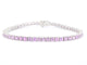 Bracelet tennis en or blanc et saphirs roses 58 Facettes 2903
