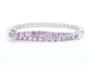 Bracelet tennis en or blanc et saphirs roses 58 Facettes 2903