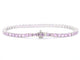 Bracelet tennis en or blanc et saphirs roses 58 Facettes 2903