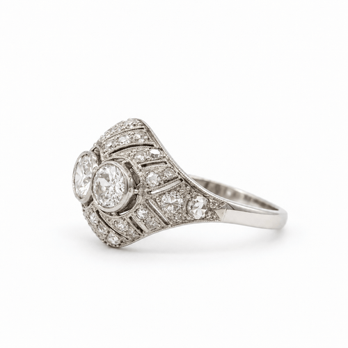 58 Art déco - Bague en platine et diamants 58 Facettes 1.0001644/3