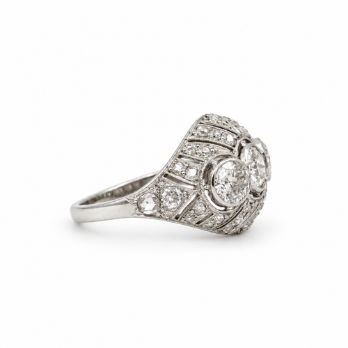 58 Art déco - Bague en platine et diamants 58 Facettes 1.0001644/3