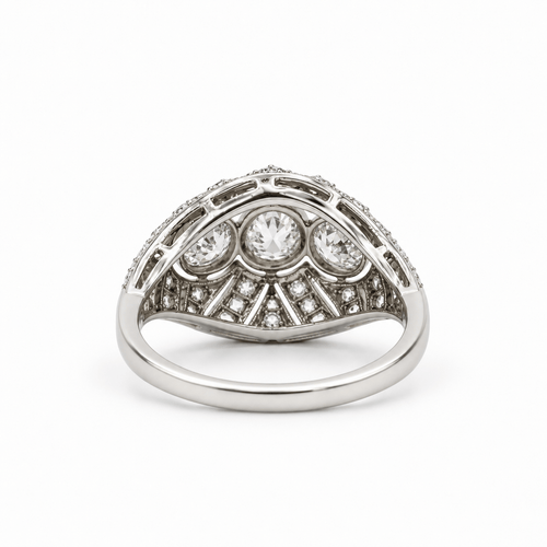58 Art déco - Bague en platine et diamants 58 Facettes 1.0001644/3