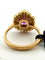 51 Bague vintage en or jaune 18 ct, rubis de Birmanie et diamants 58 Facettes 1205/A OC