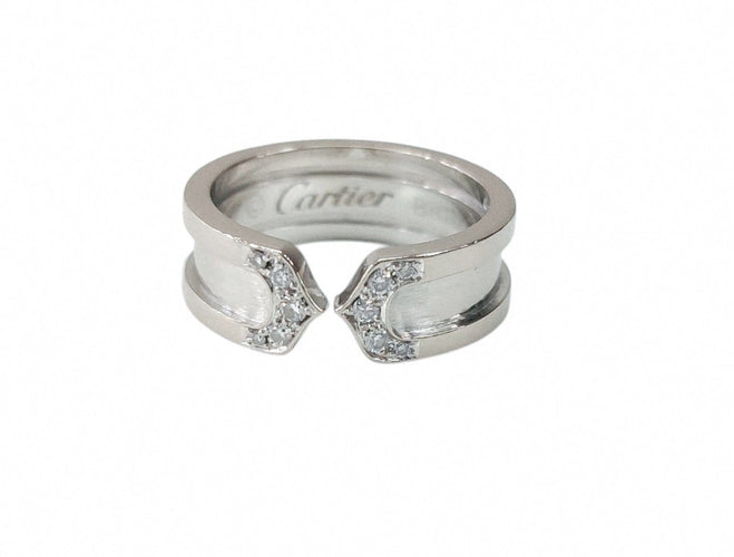 51 Cartier C2 - Bague en or blanc 18K et diamants 58 Facettes DV-CartierC2