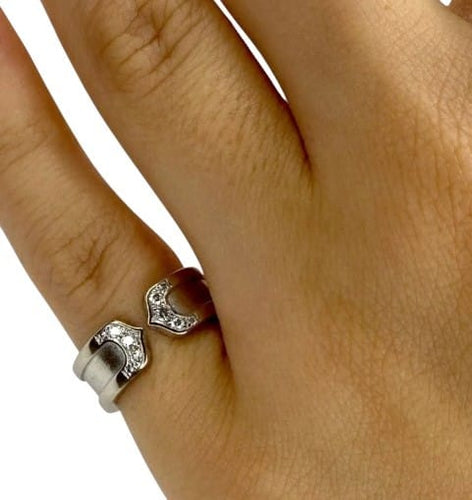 51 Cartier C2 - Bague en or blanc 18K et diamants 58 Facettes DV-CartierC2