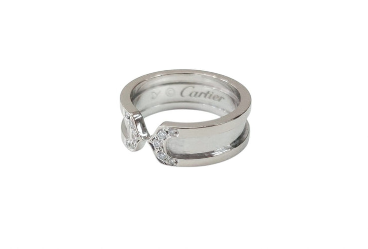 51 Cartier C2 - Bague en or blanc 18K et diamants 58 Facettes DV-CartierC2