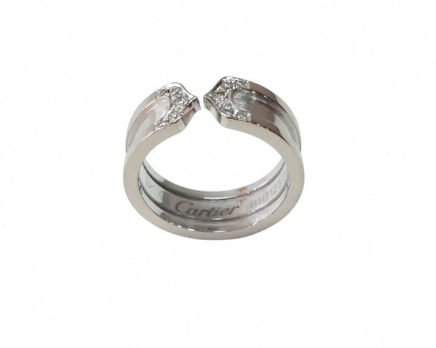 51 Cartier C2 - Bague en or blanc 18K et diamants 58 Facettes DV-CartierC2