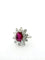 50 Années 50/60 - Bague en platine, rubis de Birmanie et diamants 58 Facettes 1205/B OC