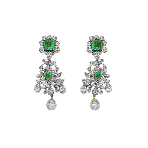 Parure convertible en or 18 carats, argent, émeraudes et diamants 58 Facettes C2