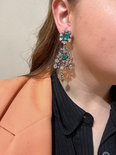 Parure convertible en or 18 carats, argent, émeraudes et diamants 58 Facettes C2